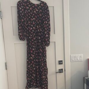 Zara Black Floral Pattern Dress
